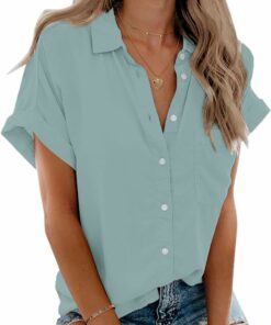 Button Down Shirt Top IW67