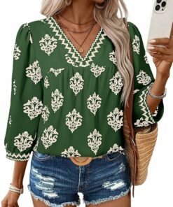 Green Boho Summer Top IW46