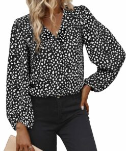 Leopard Print Long Sleeve Blouse IW49