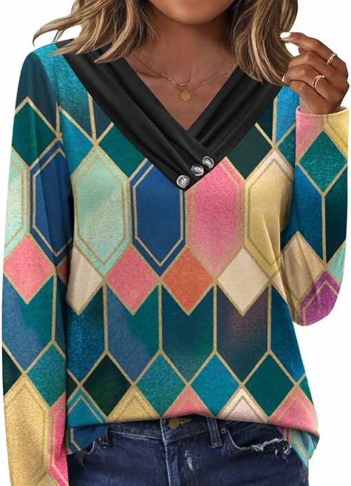 Colorful Plaid Long Sleeve Shirt IW34