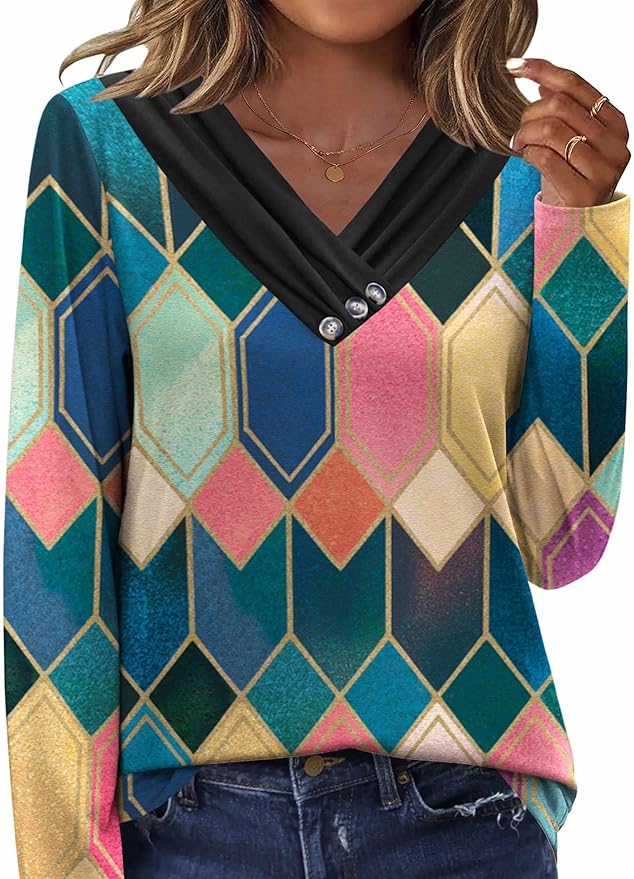 Colorful Plaid Long Sleeve Shirt IW34