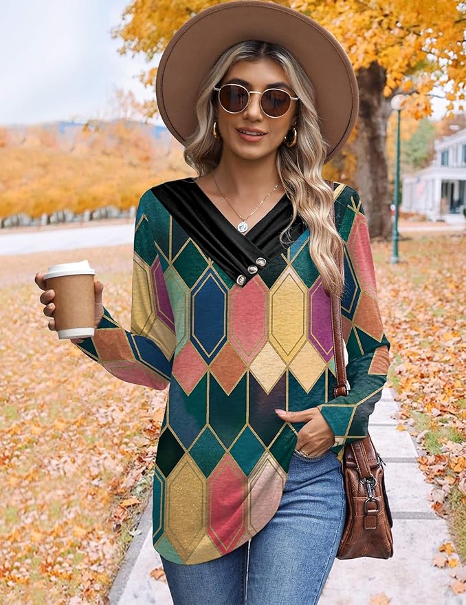 Colorful Plaid Long Sleeve Shirt IW34 - Image 2