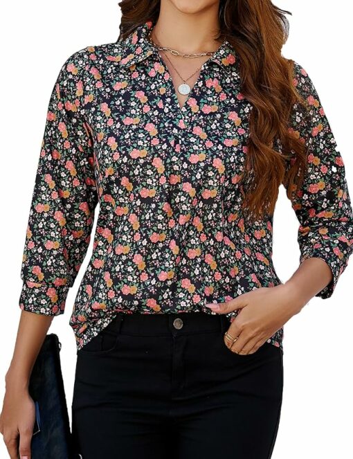 Floral Business Casual Top IW29
