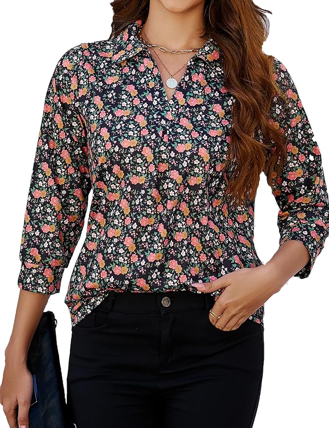 Floral Business Casual Top IW29