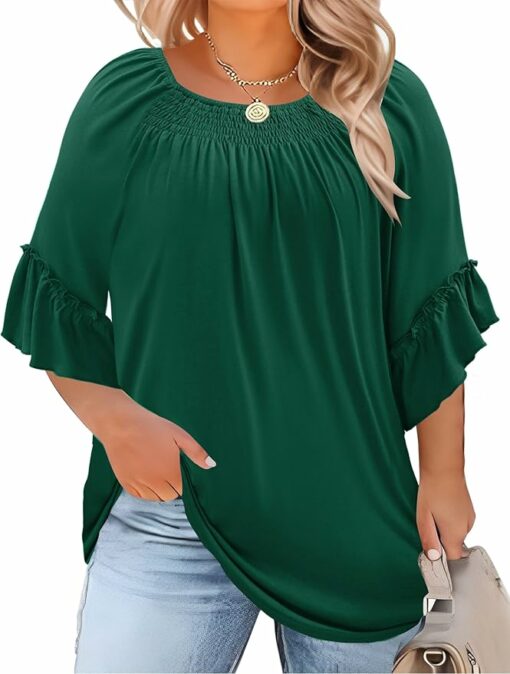 Green Ruffle Sleeve Shirt IW23