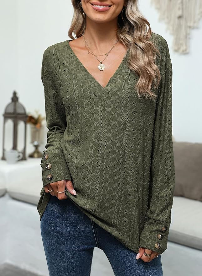 Leaf Green V Neck Shirt IW5 - Image 2
