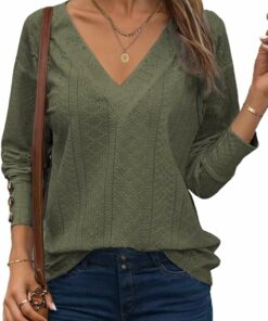 Leaf Green V Neck Shirt IW5