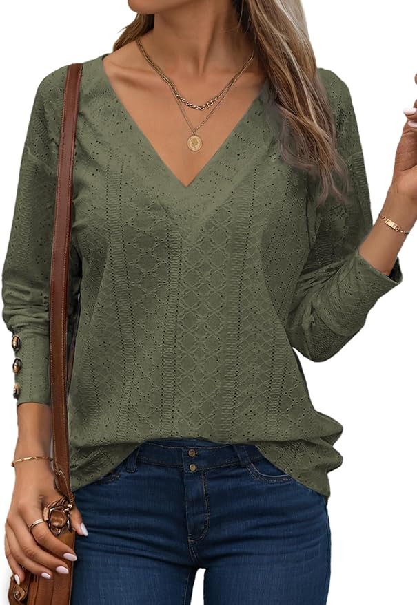 Leaf Green V Neck Shirt IW5