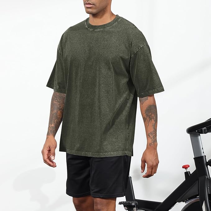 Men's Army Green Basic Tee IW43 - Image 2