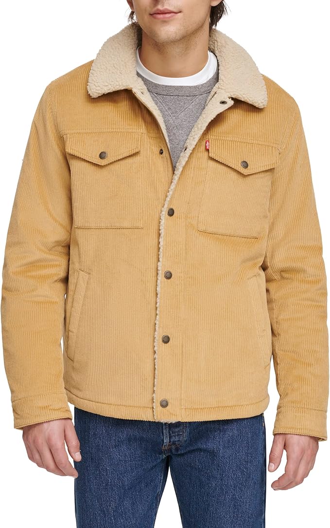 Men's Corduroy Sherpa Lined Trucker Jacket IW49