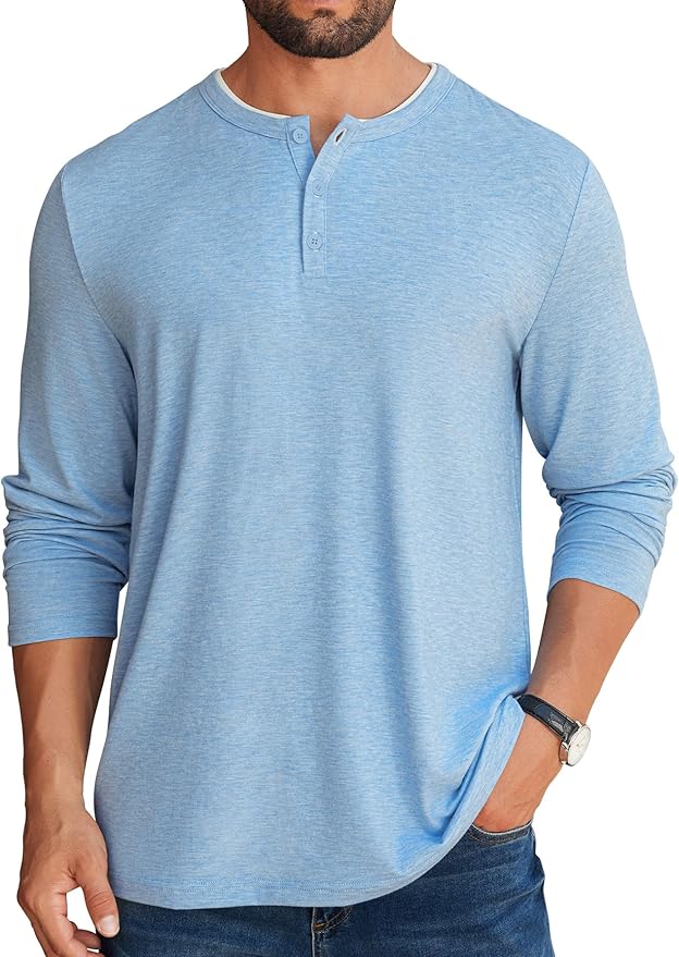 Men's Long Sleeve Henley Shirt IW44