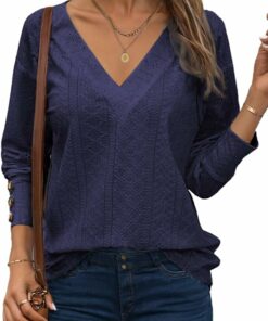 Navy Blue V Neck Shirt IW4