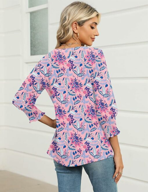 Pink Floral Boat Neck Top IW24 - Image 2