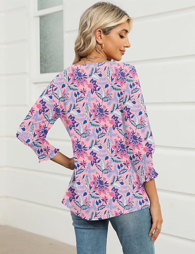 Pink Floral Boat Neck Top IW24 - Image 2