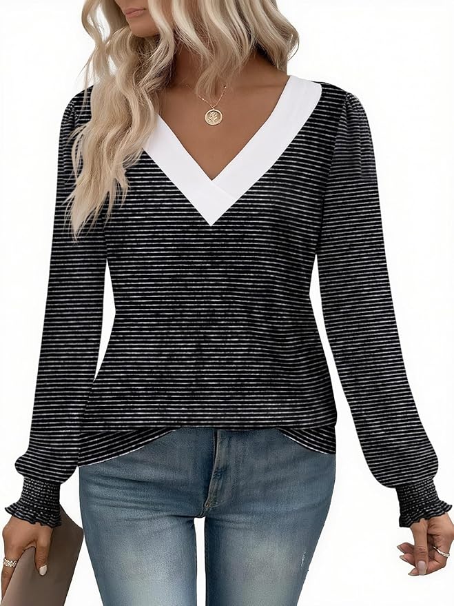 Puff Ruffle Trim Long Sleeve Shirt IW36
