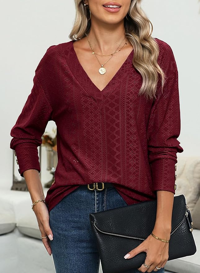 Red Dahlia Long Sleeve Shirt IW3 - Image 2