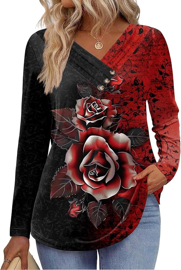 Rose V Neck Shirt IW28