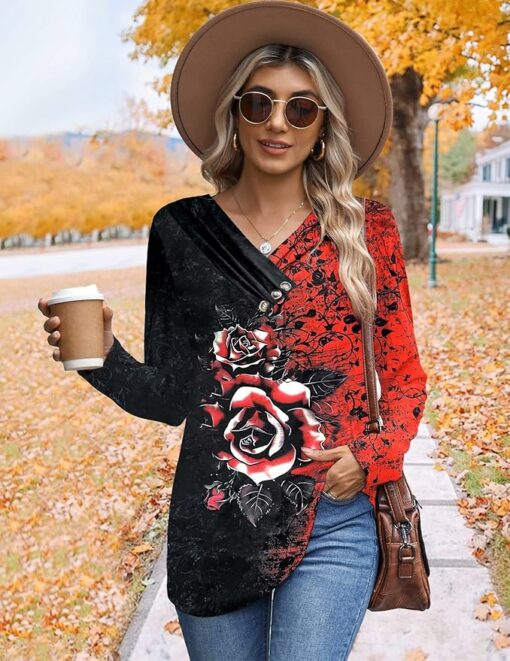 Rose V Neck Shirt IW28 - Image 2