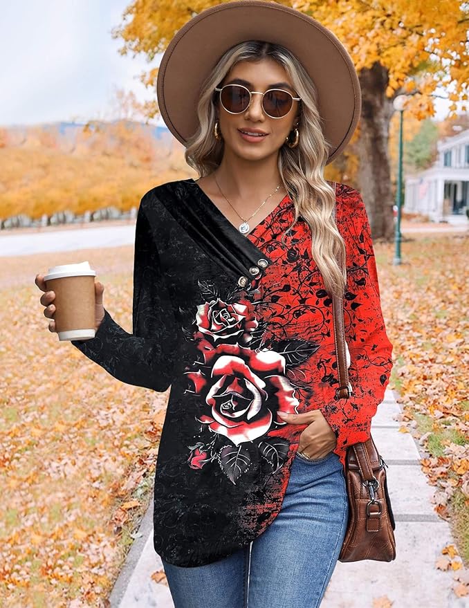 Rose V Neck Shirt IW28 - Image 2