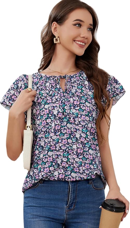 Summer Floral V Neck Blouses IW19