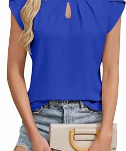 Women's Royal Blue Keyhole Shirt IW12