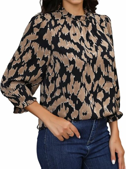 Work Mock Neck Ruffle Top IW1 - Image 2